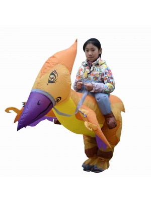 Ptérosaure Dinosaure Porter moi Balade sur Gonflable Costume Fantaisie Coup en hautLe maillot de corps pour Enfant