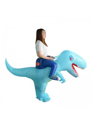 Bleu Dinosaure avec Gros Tête Porter moi Balade sur Gonflable Costume Halloween Noël pour Adulte/enfant
