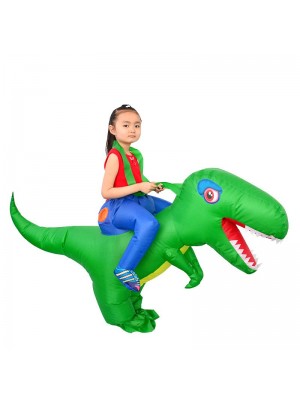 vert Dinosaure avec Gros Tête Porter moi Balade sur Gonflable Costume Halloween Noël pour enfant