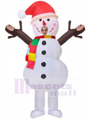 costume gonflable de Bonhomme de neige