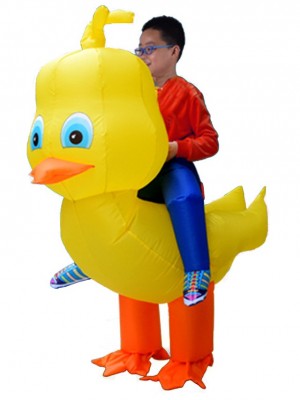 Jaune canard avec Gros Tête Porter moi Balade sur Gonflable Costume pour Adulte/enfant
