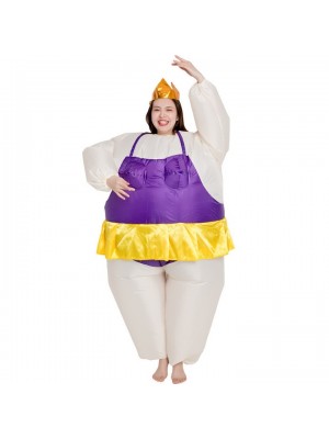 Ballerine Gonflable Costume Tiare couronne Halloween Noël Costume pour Adulte Violet clair