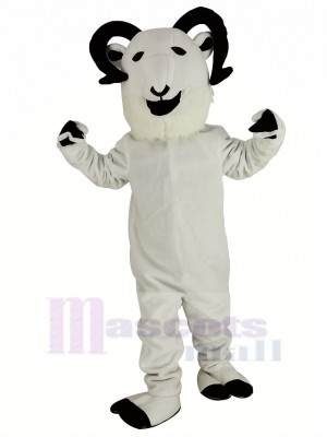 Nouveau blanc Mouton Gros Cornu Mascotte Costume Animal