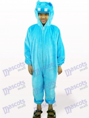 Costume de mascotte bleue Hippo Open Face Kids