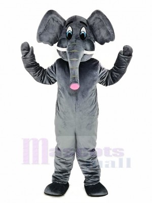 gris l'éléphant Adulte Mascotte Costume Dessin animé