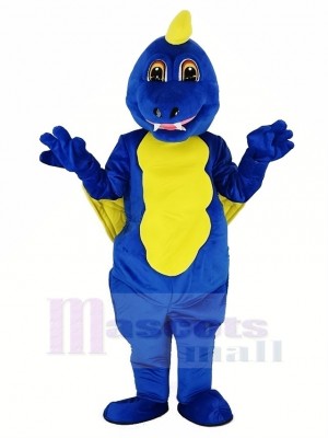 Bleu Mouche Dragon Mascotte Costume Adulte