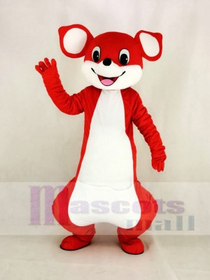 Mignonne rouge Kangourou Mascotte Costume Dessin animé