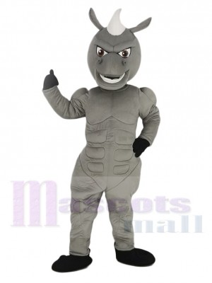 Pouvoir Muscles gris Cheval Mascotte Costume