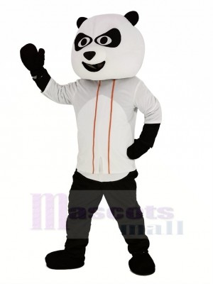 Base-ball Panda avec blanc T-shirt Mascotte Costume Animal