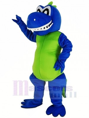 Souriant Bleu Dragon Mascotte Costume Animal