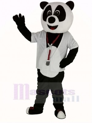 Médecin Panda avec blanc Chemise Mascotte Costume