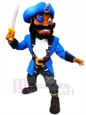 Haute Qualité Pirate dans Bleu Mascotte Costume Gens