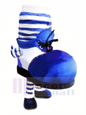 Bleu Chaussure Mascotte Costume Dessin animé