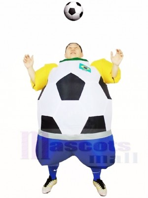 Monde Coupe Brésil Football Joueur Gonflable Halloween Noël Les costumes pour Adultes