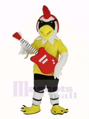 Coq avec Guitare Mascotte Costume Animal