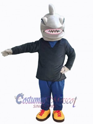 Requin en chemise noire Mascotte Costume Animal