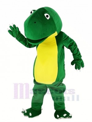 Gros Tête vert Dino Dinosaure Mascotte Costume Dessin animé