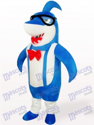 Costume de mascotte adulte bleu Big Head Shark Animal