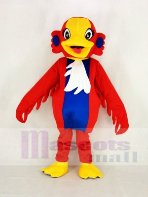 Jaune Tête rouge Cygne Oiseau Mascotte Costume École