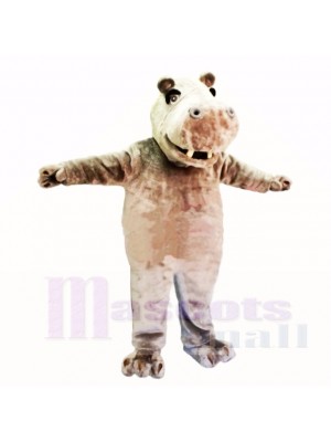 Souriant Amical Poids léger Hippopotame Costumes De Mascotte Dessin animé