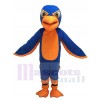 Costume de mascotte bleu royal et orange faucon amical