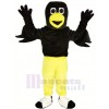 Noir Oiseau Corbeau avec Jaune Un pantalon Mascotte Costume Animal