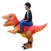 Orange et Jaune Dinosaure Porter moi Balade sur Gonflable Costume pour Adulte