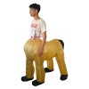 Jaune Centaure Mi-homme Demi-cheval Gonflable Costume Halloween Noël Vacances Costume pour Adulte