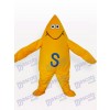 Costume de mascotte adulte de dessin animé étoile de mer jaune