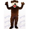 Costume de mascotte d'animal brun foncé d'ours