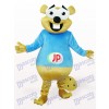 Ours bleu avec le costume de mascotte d'animaux de grandes dents