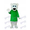 Chemise verte Costume adulte mascotte ours blanc Mascotte