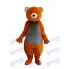 Costume adulte mascotte ours en peluche marron