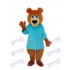 Mr.Bear en bleu t-shirt mascotte costume adulte animal