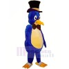 Bleu Oiseau avec Noir Chapeau Mascotte Les costumes Animal