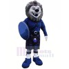 Gris Lion avec Bleu Costume Mascotte Les costumes Animal
