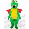 Dinosaur vert avec costume de mascotte adulte Red Wing