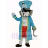 Pirate Loup dans Bleu Manteau Mascotte Costume Animal