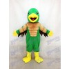 Costume de mascotte verte et jaune Puissant aigle royal