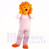 Fille Drôle Lion avec Rose Combinaisons Costumes De Mascotte Dessin animé