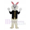 Pâques Bleu lapin Lapin dans Noir Gilet Mascotte Costume