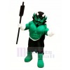 vert Muscle Diable Mascotte Costume Dessin animé