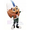 marron américain Football Mascotte Costume Dessin animé