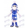 Costume de mascotte spartiate bleu chevalier spartiate Sparty