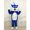 Costume de mascotte adulte chat bleu avec animal ventre blanc