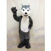 Costume de mascotte chien Husky blanc et gris Animal