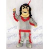 Costume de mascotte amérindienne avec plume rouge