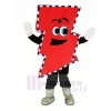 M. électrique rouge Foudre Boulon avec Épais Rayures Mascotte Costume