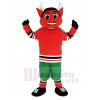 Nouveau Jersey rouge Diable avec vert Pantalon Mascotte Costume
