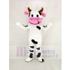 Mignonne Vache avec Rose Bouche Mascotte Costume Dessin animé